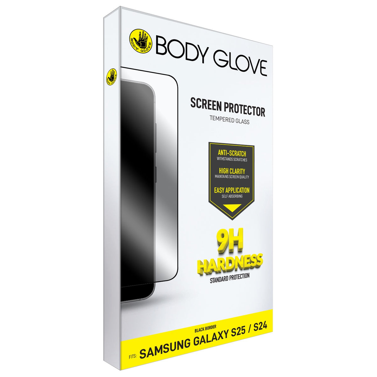 Body Glove Tempered Glass Screen Protector - Samsung Galaxy S25 / S24 - Black Border 5