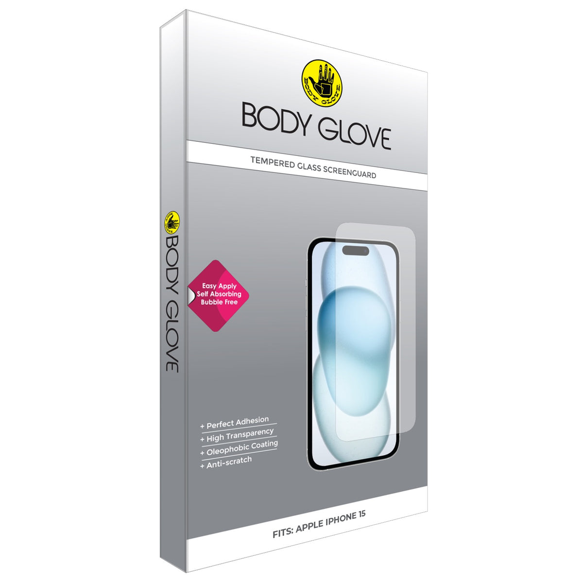 Body Glove Tempered Glass Screen Protector - Apple iPhone 16 / iPhone 15 - Clear 11