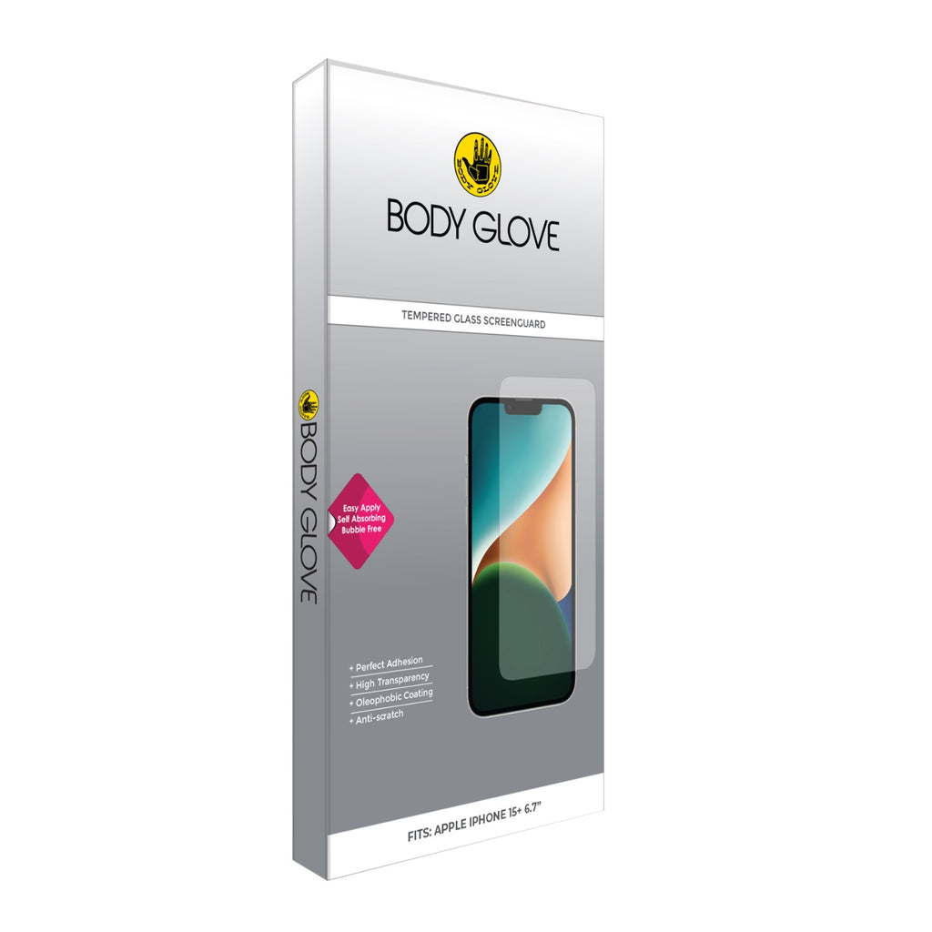 Body Glove Tempered Glass Screen Protector - Apple iPhone 16 Plus / iPhone 15 Plus - Clear 9