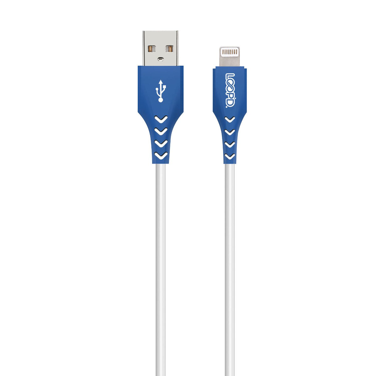 LOOP'D USB To MFI Lightning Cable - 1.2 Metre - White/Blue