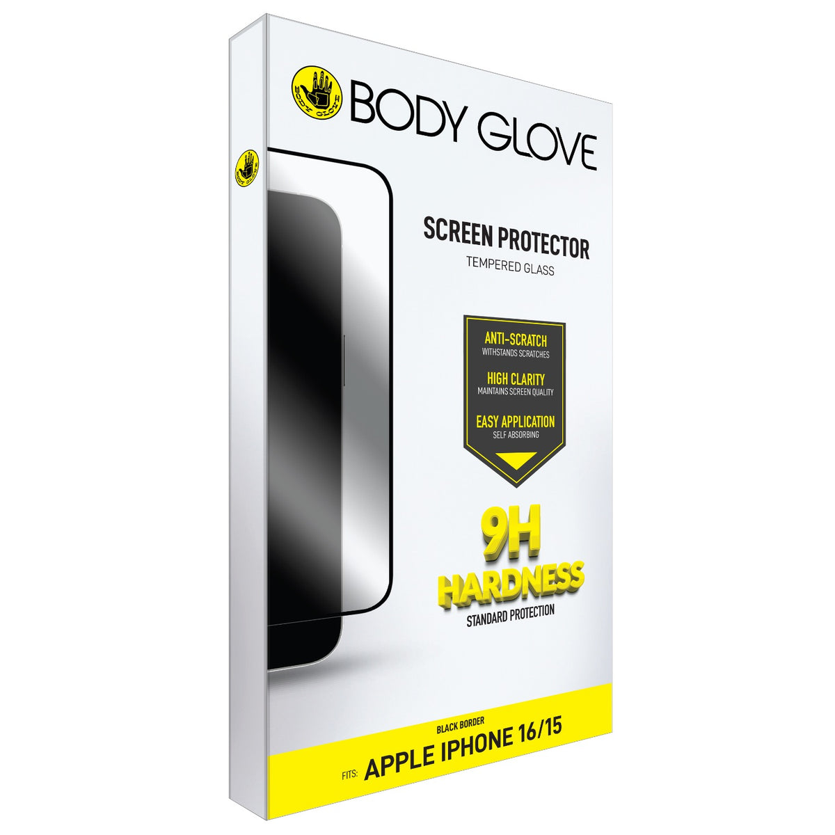 Body Glove Tempered Glass Screen Protector - Apple iPhone 16 / iPhone 15 - Black Border 11