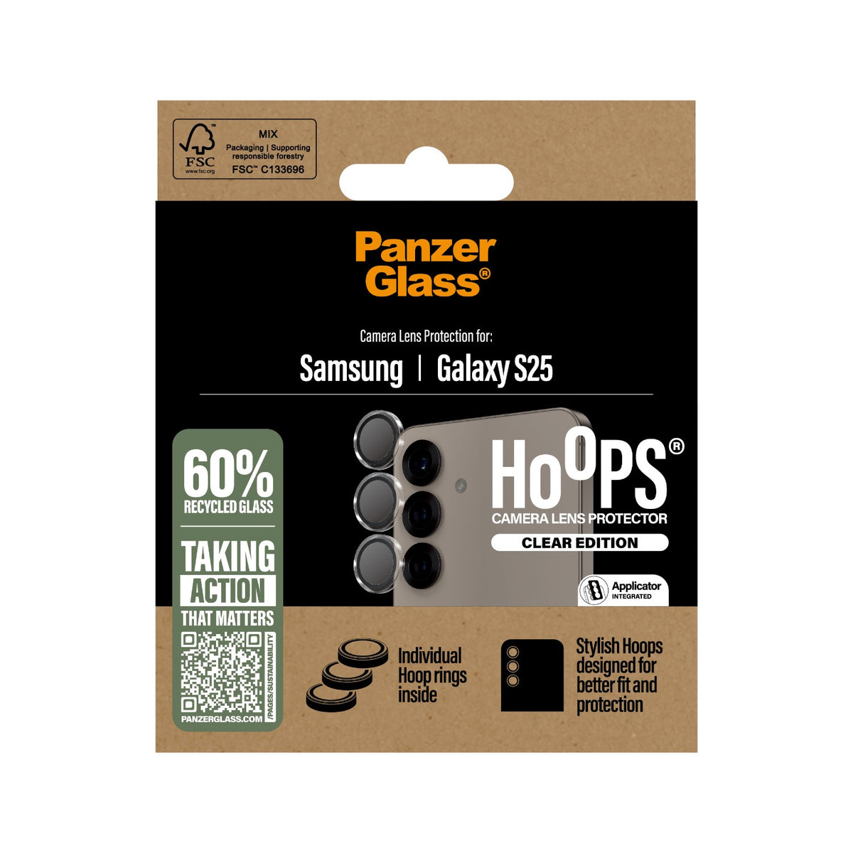 PanzerGlass Hoops - Samsung Galaxy S25 - Black Border 4