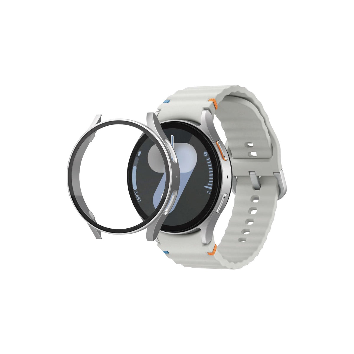 Samsung Case With Screenguard - Samsung Galaxy Watch7 40mm - Silver