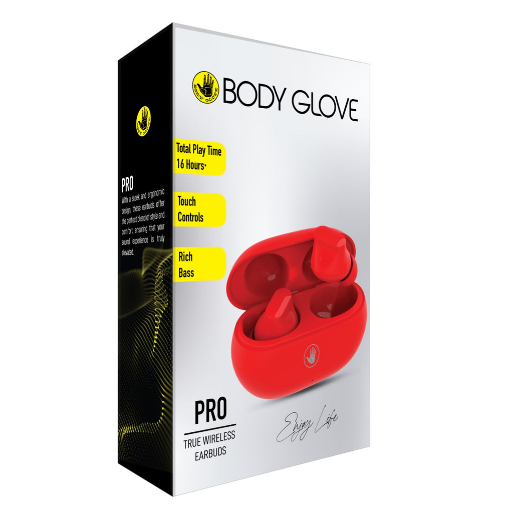 Body Glove Essentials TWS Pro Series Wireless Earbuds - Red 11