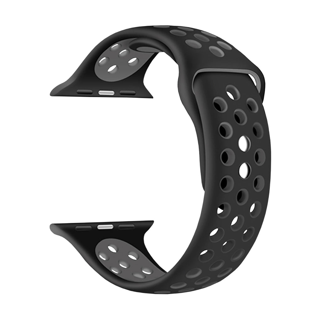 Body Glove Silicone Watch Strap - Apple Watch Series Apple Watch Series 8/7 (45mm), Ultra (49mm), SE/6/5/4 (44mm) - Black/Grey 4