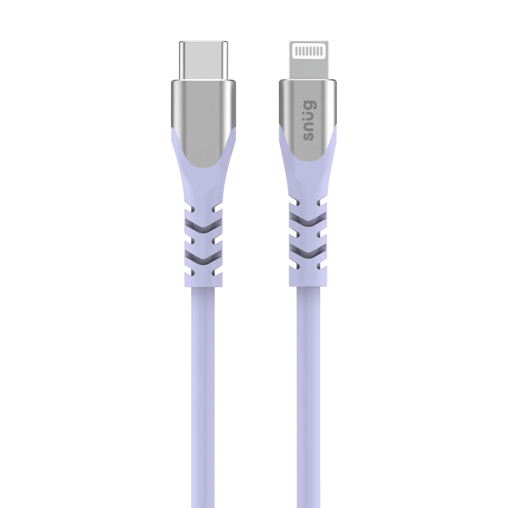 Snug Type-C To MFI Lightning Silicone Cable - 1.2 Metre - Lavender