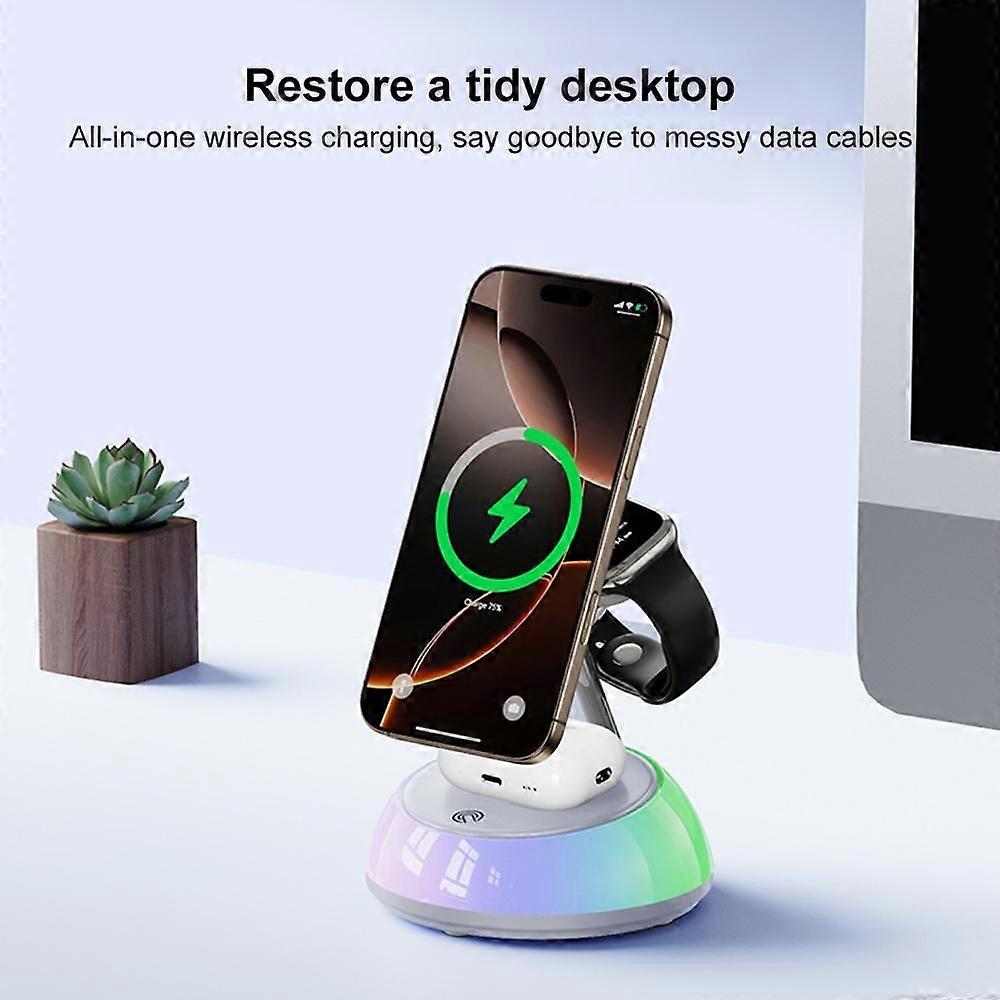 3 in 1 Wireless Charger with light