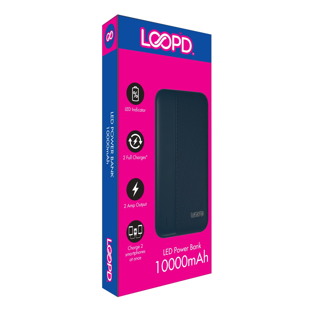 LOOP'D 4LED Indicator Powerbank - 10000mAh - Navy Blue 5