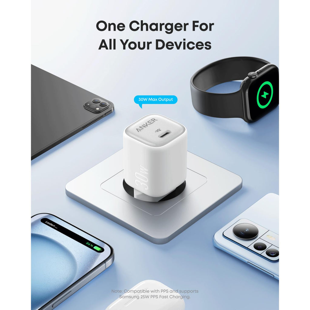 Anker Zolo 30W Compact USB C GaN Charger - White 6