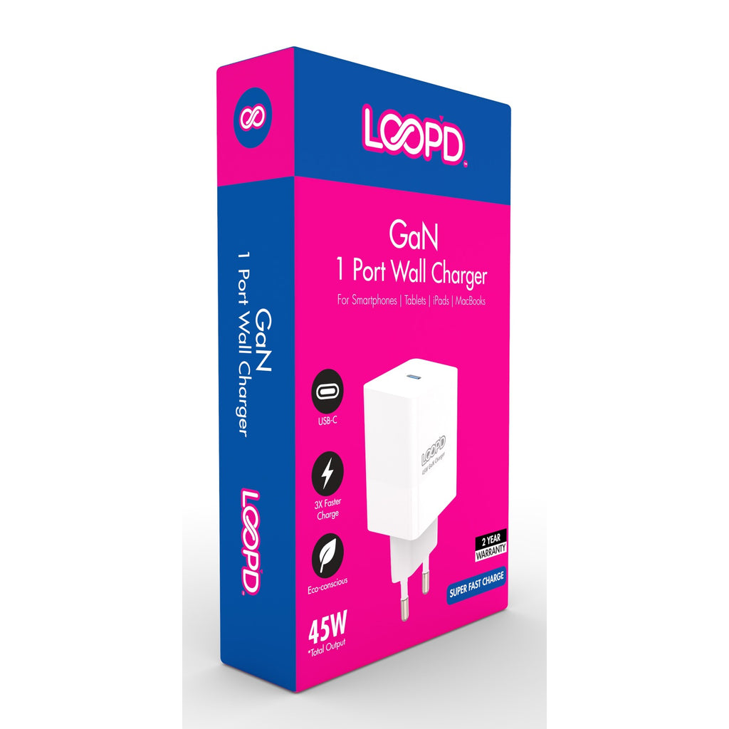LOOP'D 1 Port Wall Charger 45W - White 5