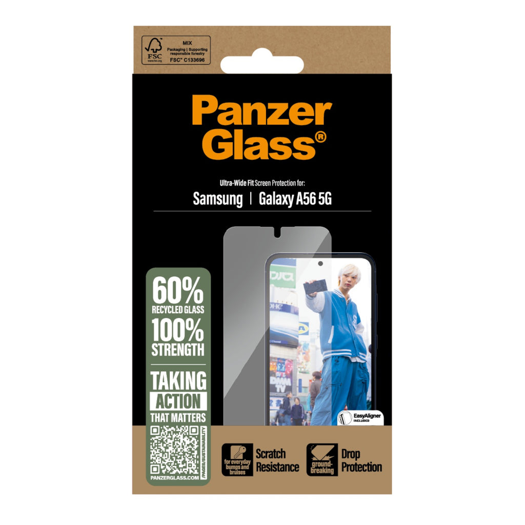 PanzerGlass Screen Protector Ultra Wide Fit With EasyAligner - Samsung Galaxy A56 - Clear 2