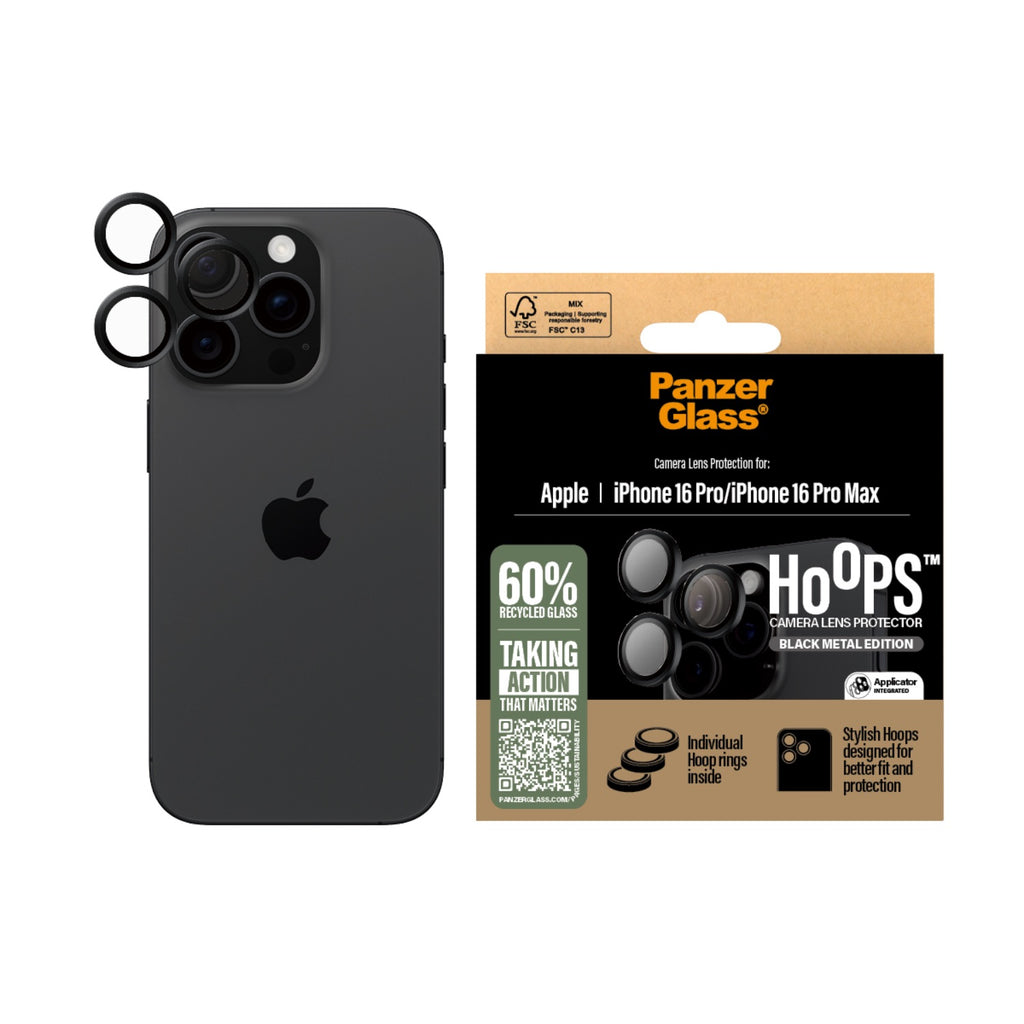 PanzerGlass Hoops Lens Screen Protector - Apple iPhone 16 Pro / iPhone 16 Pro Max - Black 3