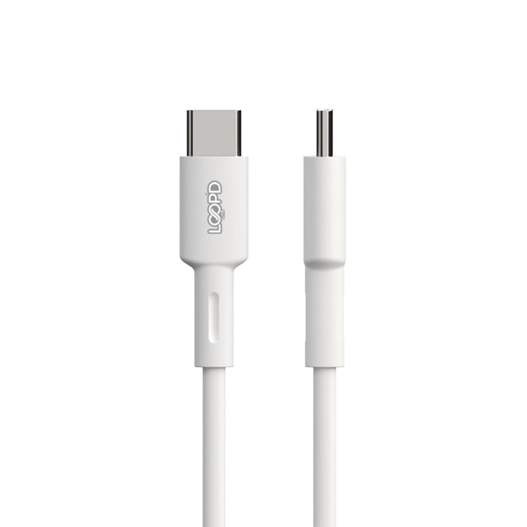 LOOP'D Lite Type-C To Type-C Cable 60W - 1 Metre - White