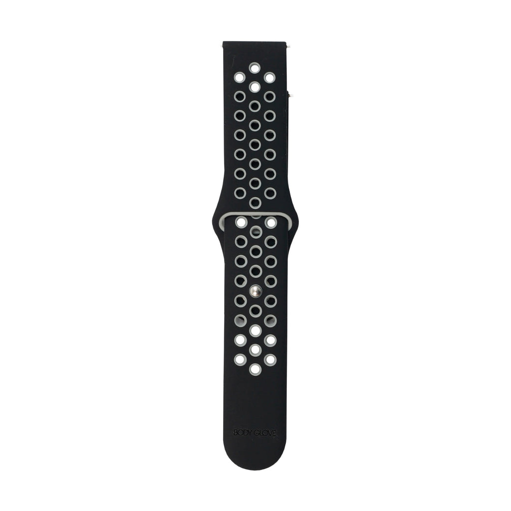 Body Glove Silicone Watch Strap - Samsung Galaxy Watch5 (44mm) / 5 (45mm) /4 (44mm) / 4 (45mm) - Black/White 3