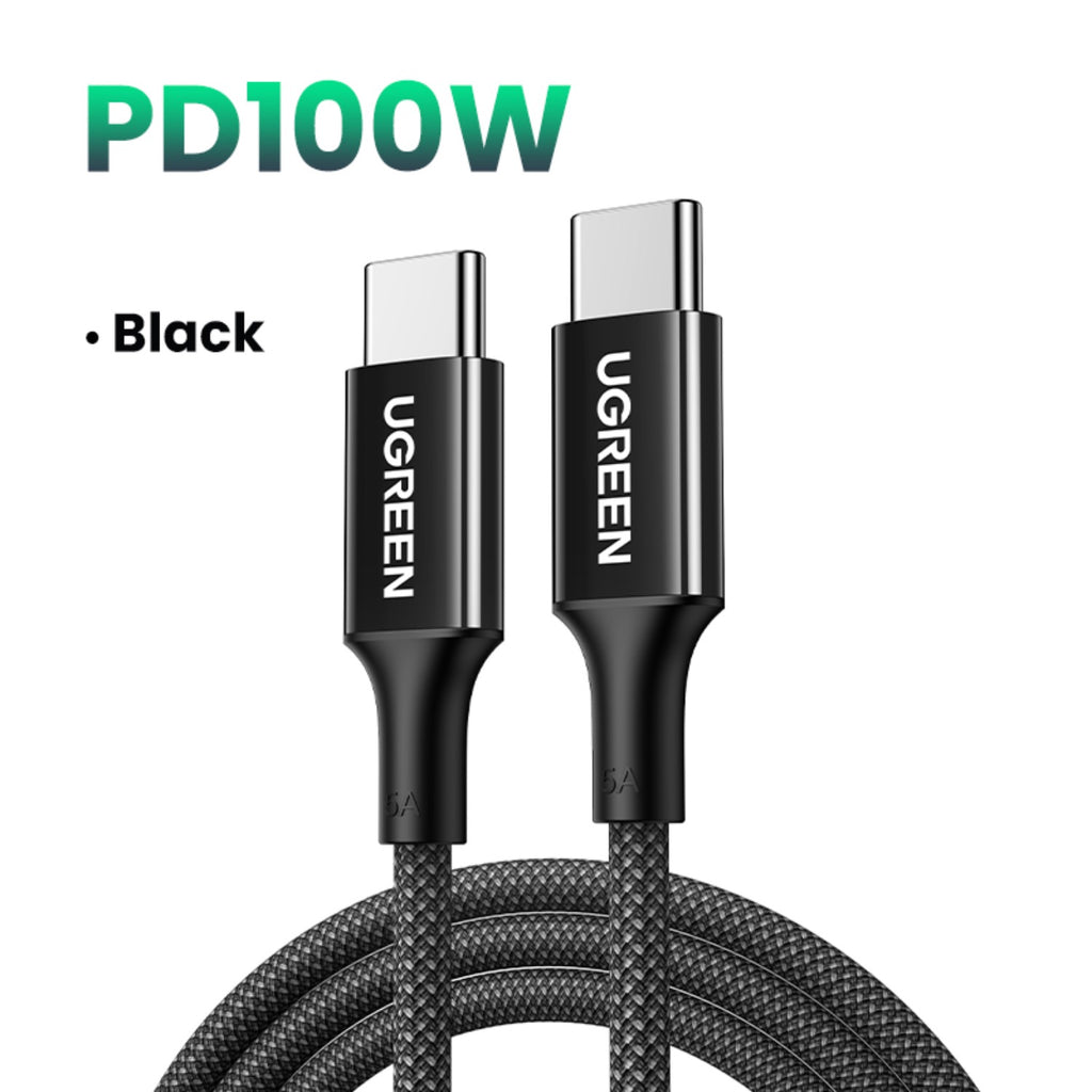 UGREEN Type-C To Type-C Braided Cable 100W 2 Metre - Black 2