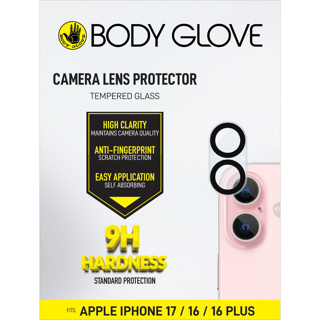 Body Glove Tempered Glass Camera Screen Protector - Apple iPhone 17 / 16 / 16 Plus - Black Border 5
