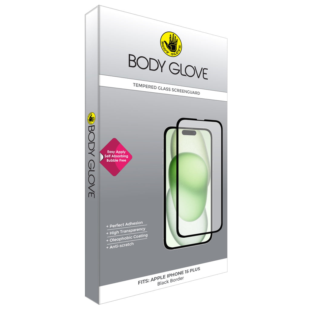 Body Glove Tempered Glass Screen Protector - Apple iPhone 16 Plus / iPhone 15 Plus - Black Border 11
