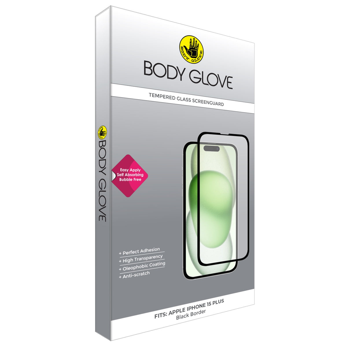 Body Glove Tempered Glass Screen Protector - Apple iPhone 16 Plus / iPhone 15 Plus - Black Border 11