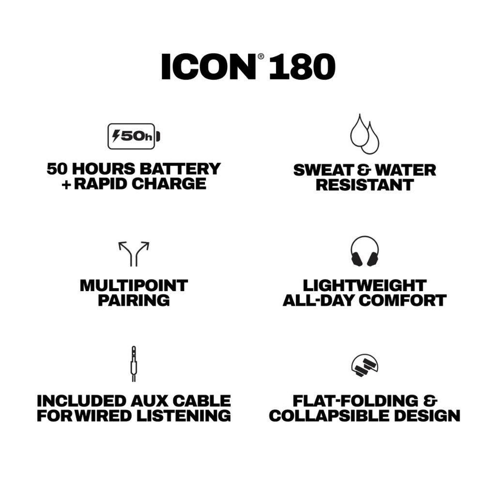 Skullcandy Icon® 180 Headphones - True Black 10