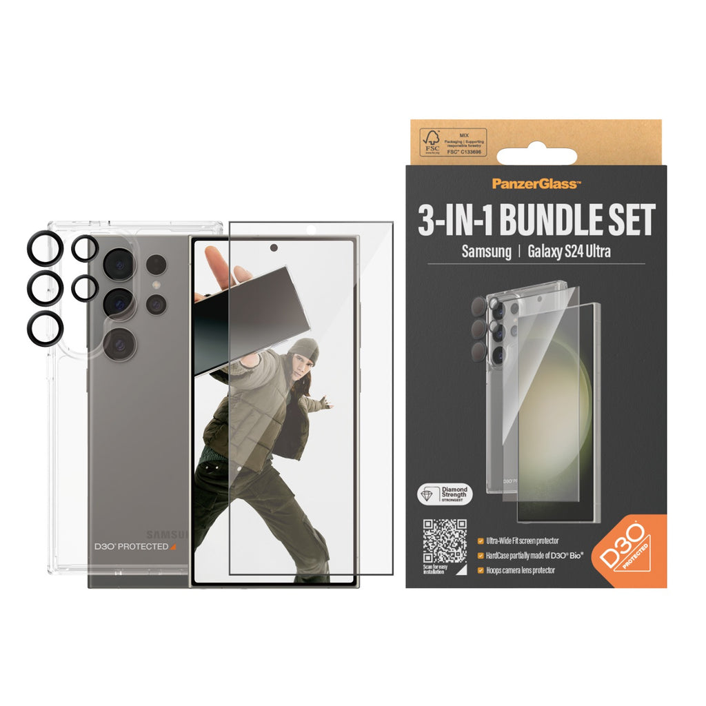 PanzerGlass 3-In-1 Protection Bundle - Samsung Galaxy S24 Ultra - Multicolour 3