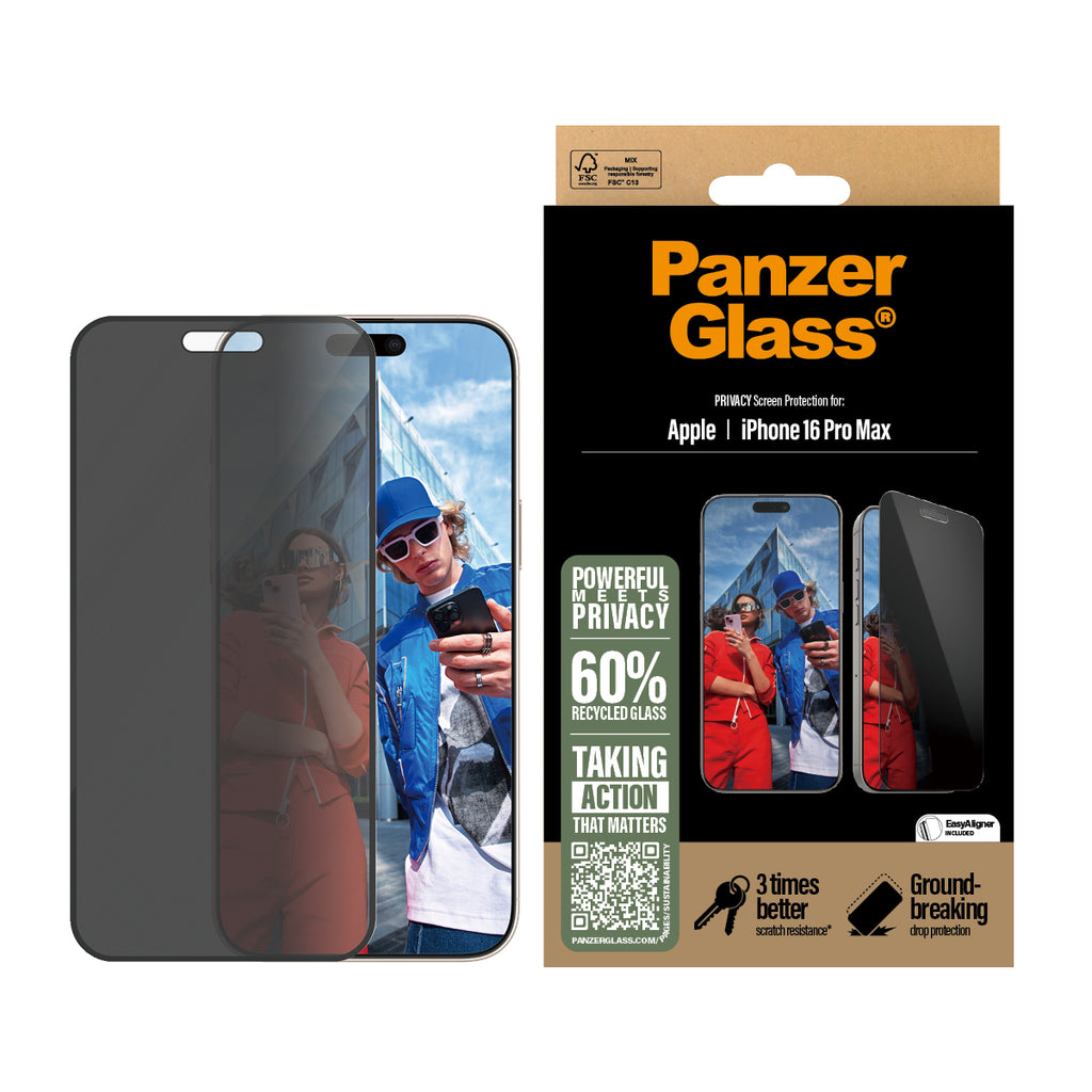 PanzerGlass Screen Protector Ultra Wide Fit - Apple iPhone 16 Pro Max - Border - Black 3