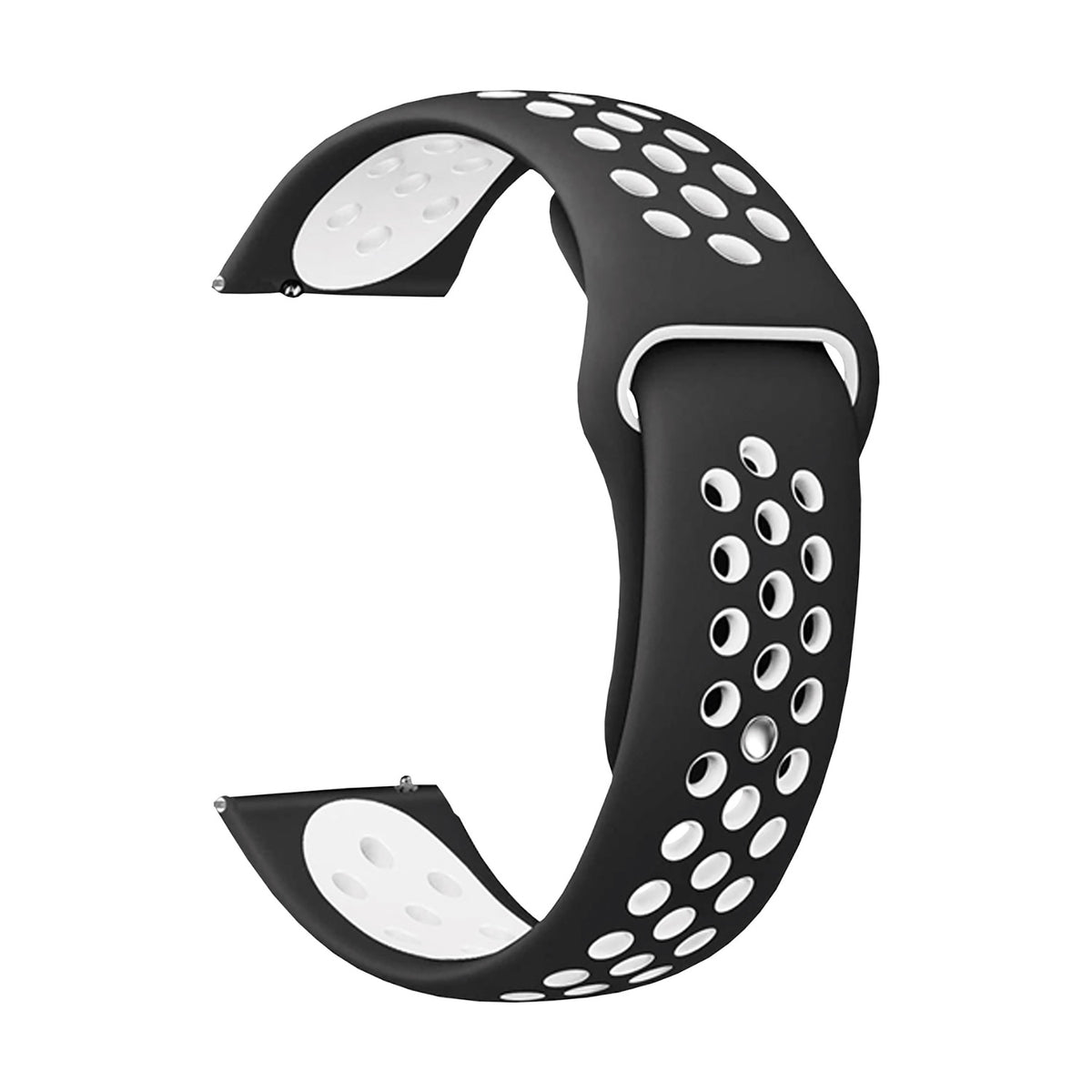 Body Glove Silicone Watch Strap - Samsung Galaxy Watch6 (40mm) / 7 (40mm) / 4 (40mm) - White/Black 5
