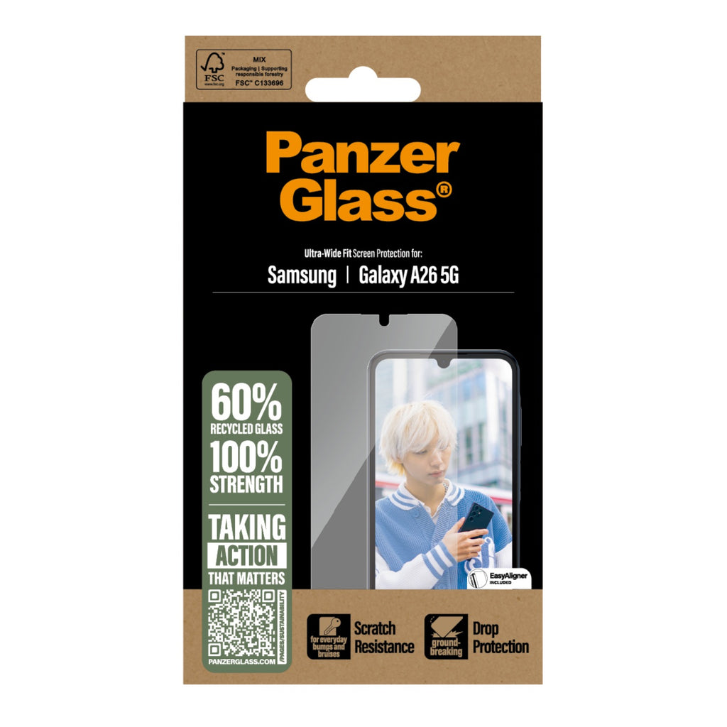 PanzerGlass Screen Protector Ultra Wide Fit With EasyAligner - Samsung Galaxy A26 - Clear 2