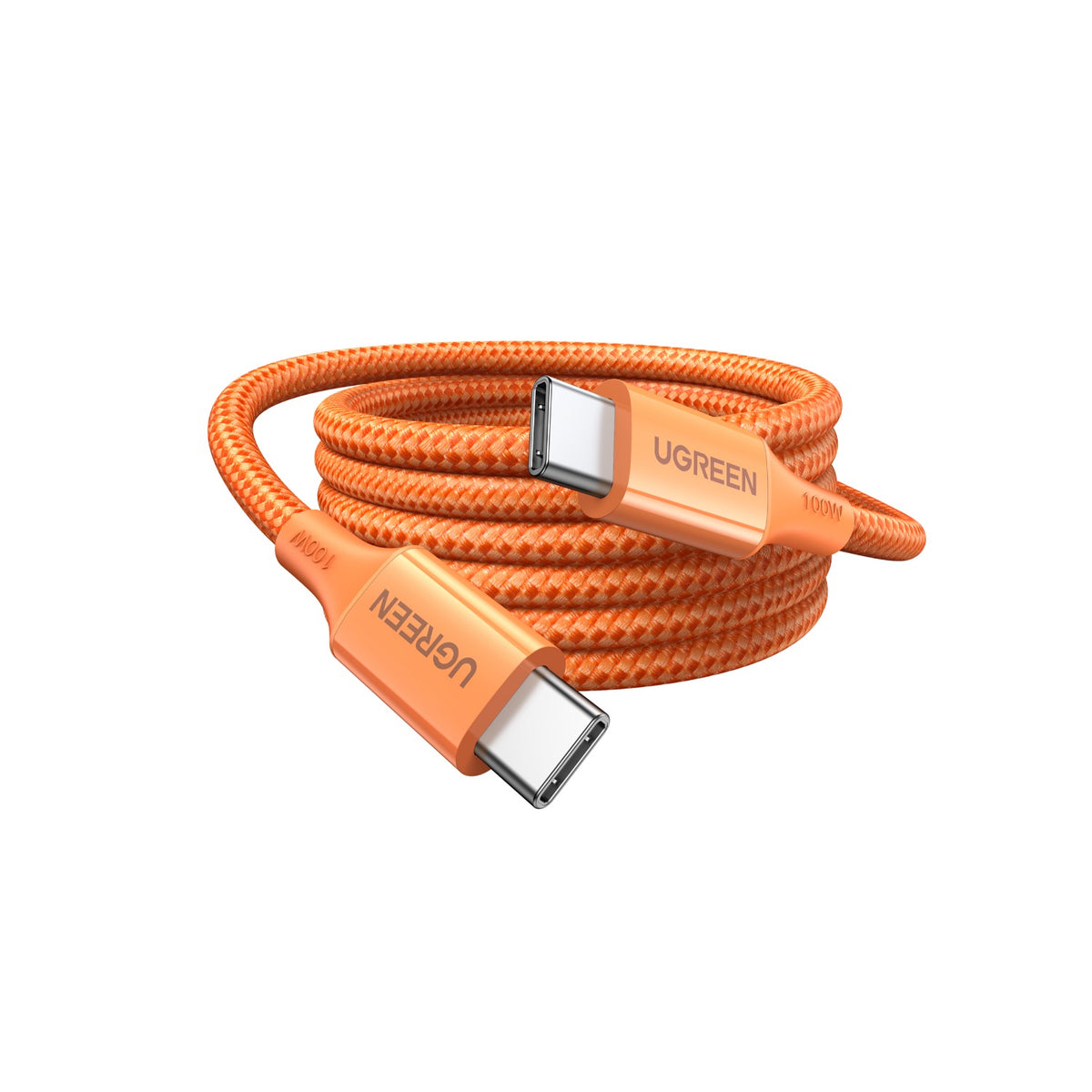 UGREEN Type-C To Type-C Braided Cable 100W 1 Metre - Orange 3