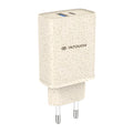 Intouch 2 Port PD/USB Eco Wall Charger 20W - Wheat Straw