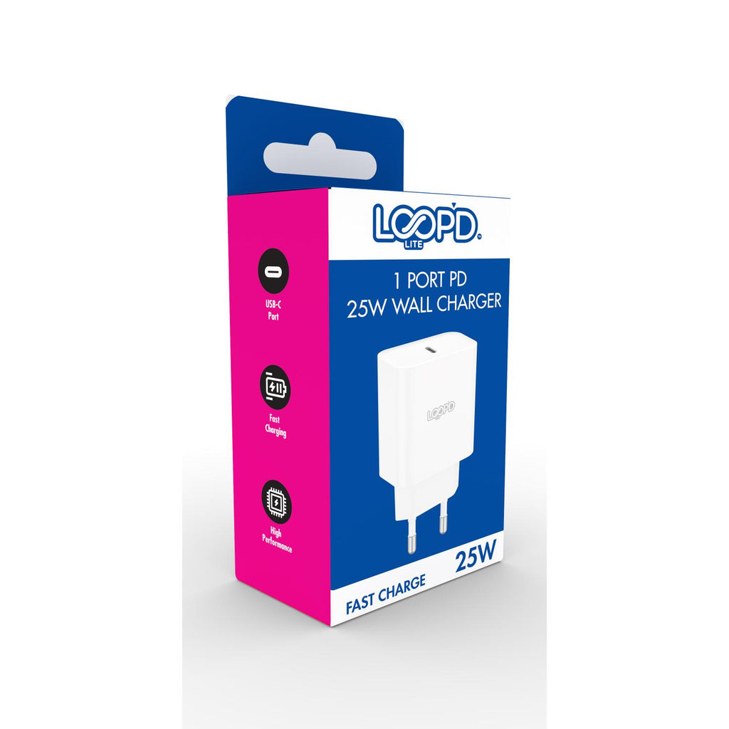 LOOP'D Lite 1 Port PD Wall Charger 25W - White 3