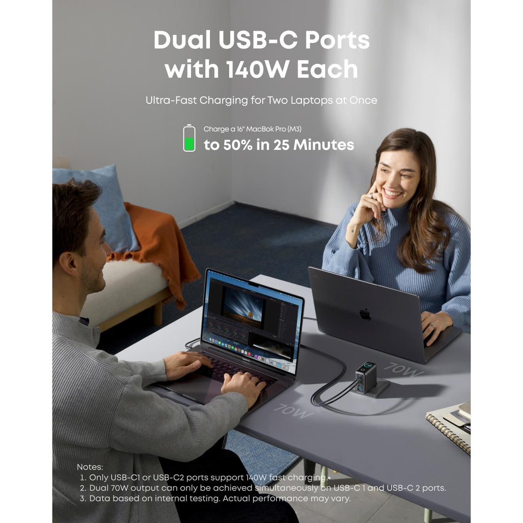 Anker 140W 4 Port Charger With Cable - Grey 3