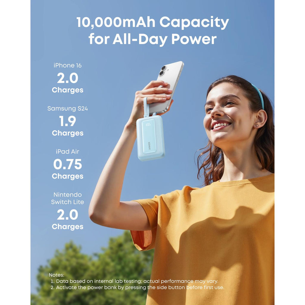 Anker Zolo Power Bank 10000mAh 35W With Dual Built-In USB-C Cables - Black 5