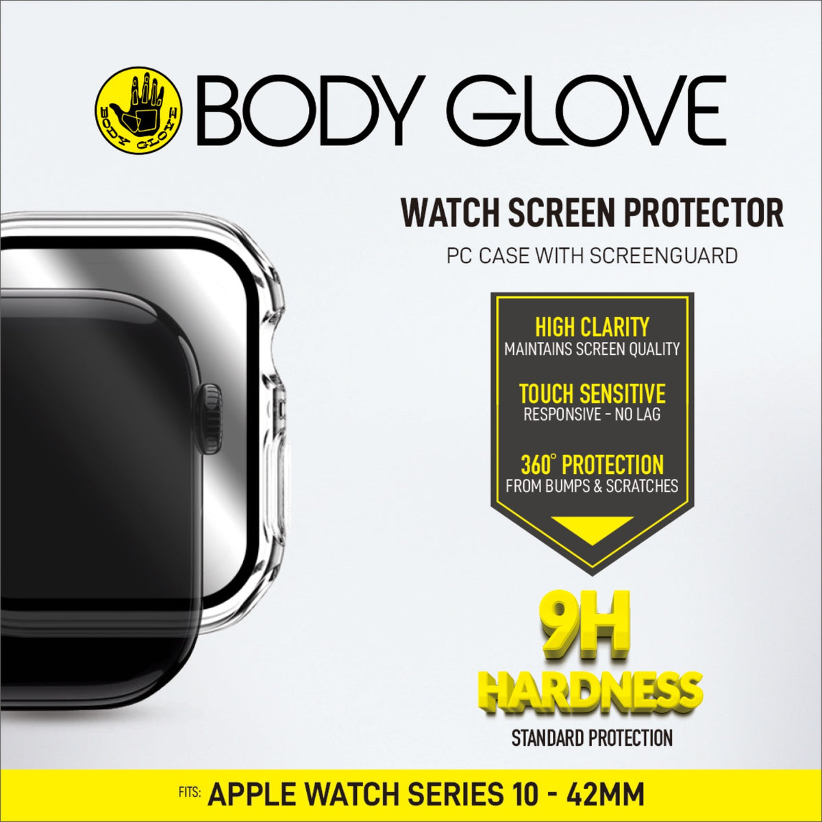 Body Glove Case With Screenguard - Apple Watch 10 42mm - Watch Series 10 42mm - Clear