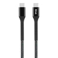 Snug Type-C To Type-C Nylon Braided Cable 60W - 1.2 Metre - Black/Silver