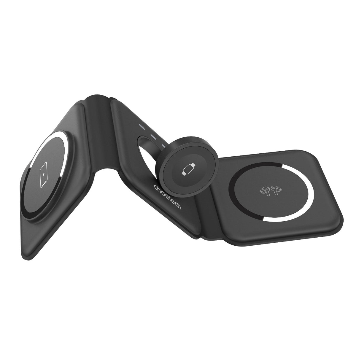Choetech Foldable 3-in-1 Magnetic Wireless Travel Charger T588-F 15W - Wireless Charging - Black 10