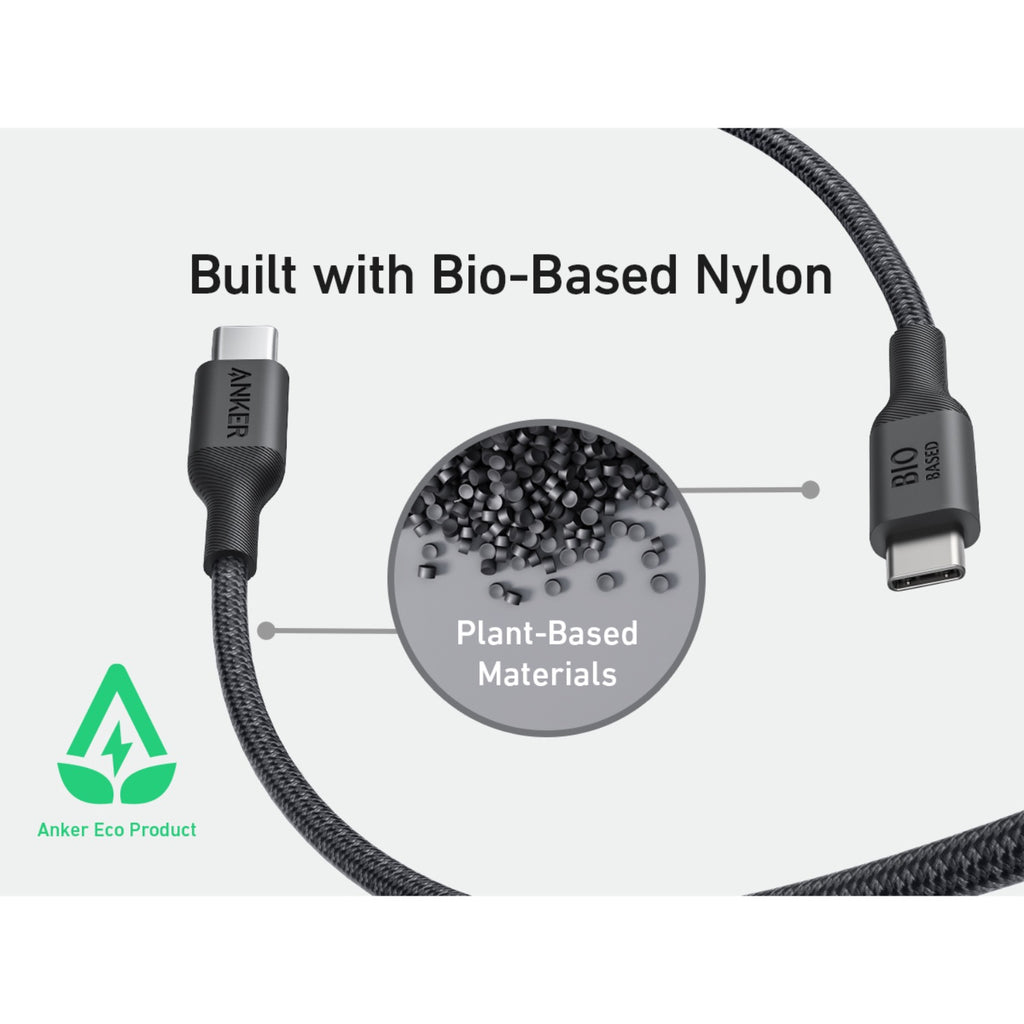 Anker 544 Bio-Based USB C-USB C Cable Fast Charging 140W 0.9M - Black 10