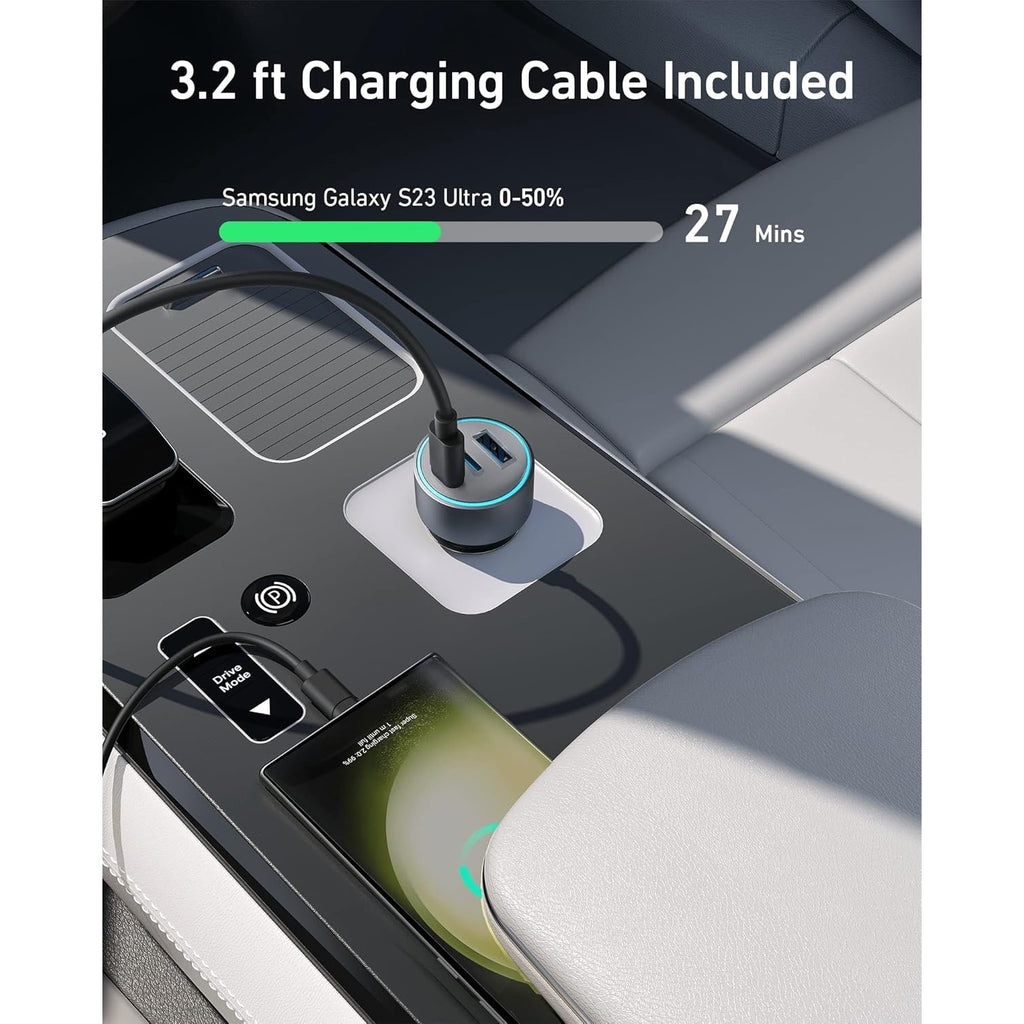 Anker 335 3 Port Car Charger 67W - Black 4