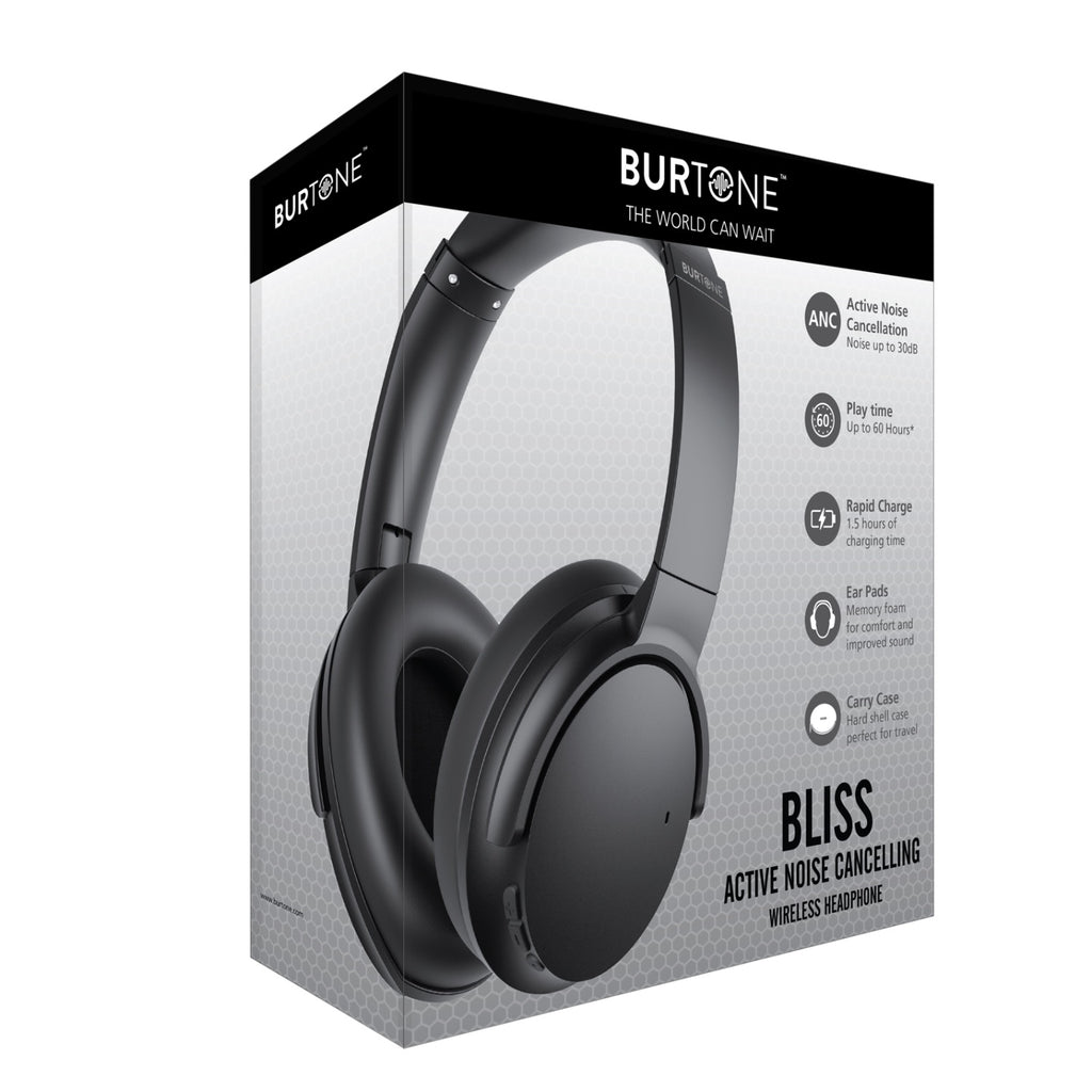 Burtone Bliss ANC Bluetooth Wireless Headset - Black 7