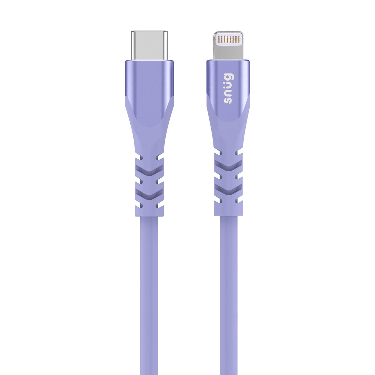 Snug Type-C To MFI Lightning Silicone Cable - 1.2 Metre - Lavender 2