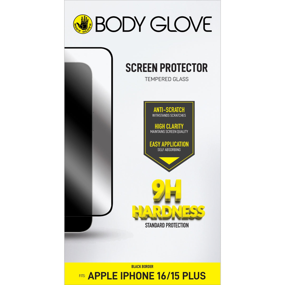Body Glove Tempered Glass Screen Protector - Apple iPhone 16 Plus / iPhone 15 Plus - Black Border 2