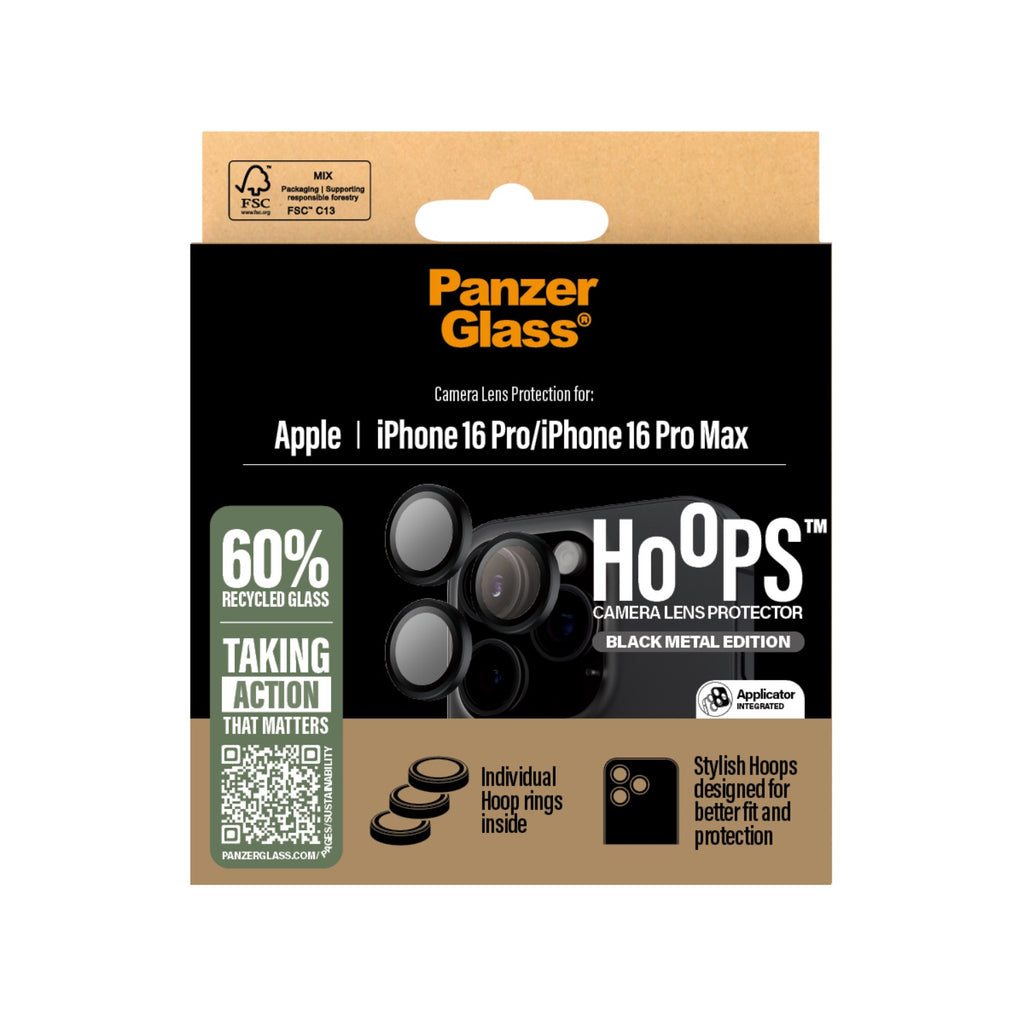 PanzerGlass Hoops Lens Screen Protector - Apple iPhone 16 Pro / iPhone 16 Pro Max - Black 4