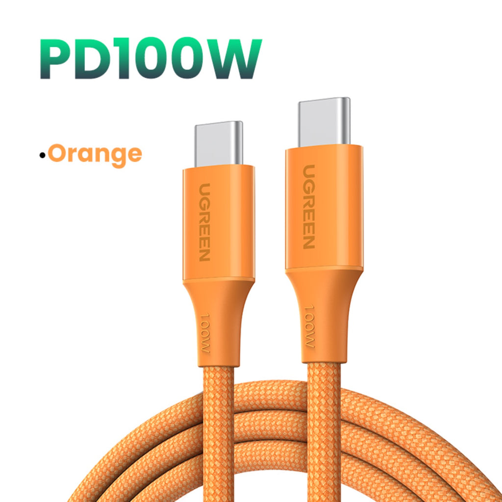 UGREEN Type-C To Type-C Braided Cable 100W 1 Metre - Orange 5