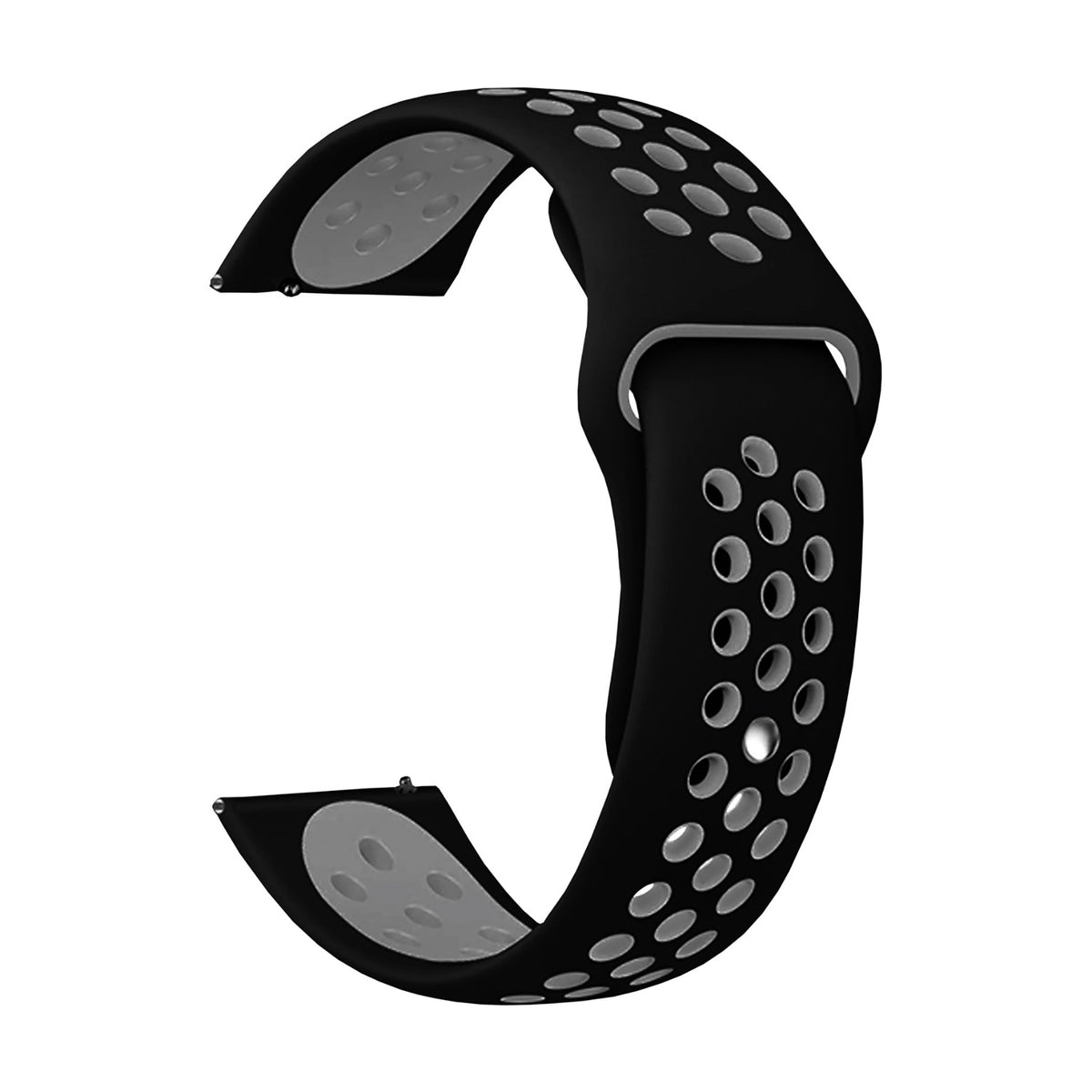 Body Glove Silicone Watch Strap - Samsung Galaxy Watch5 (44mm) / 5 (45mm) /4 (44mm) / 4 (45mm) - Black/White 4