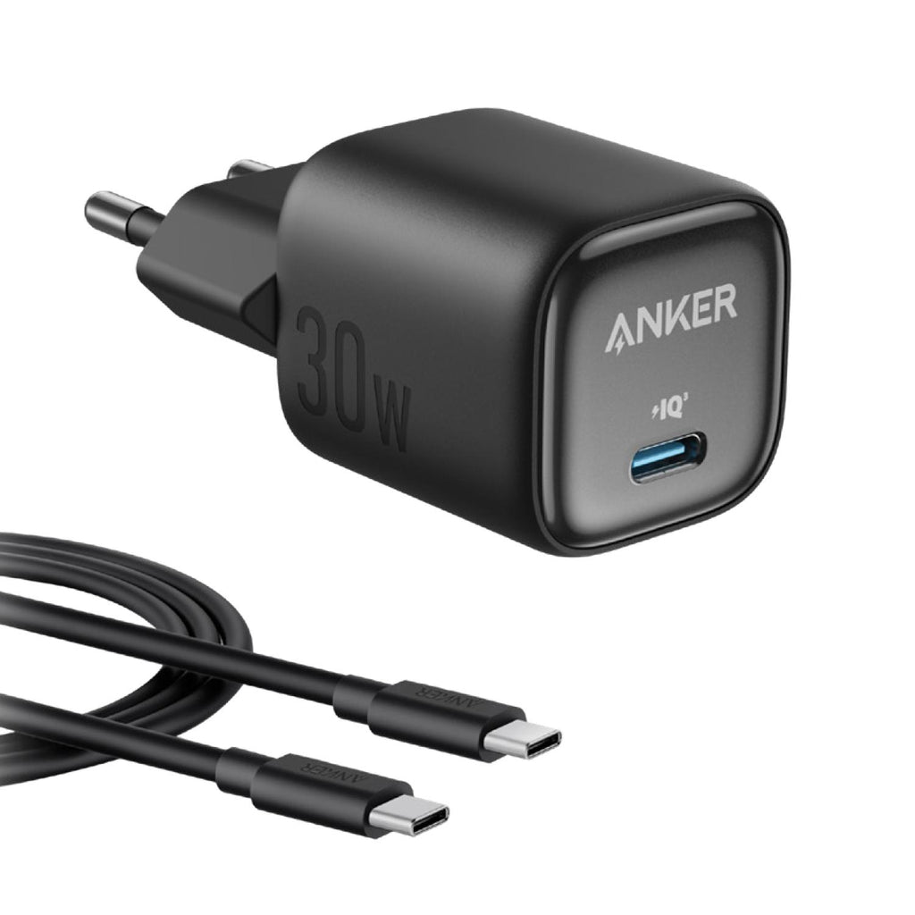 Anker Zolo 30W Compact USB C Charger With Cable - Black