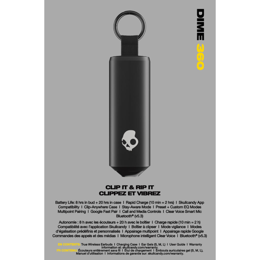 Skullcandy Dime® 360 Earbuds - Black - True Black 9