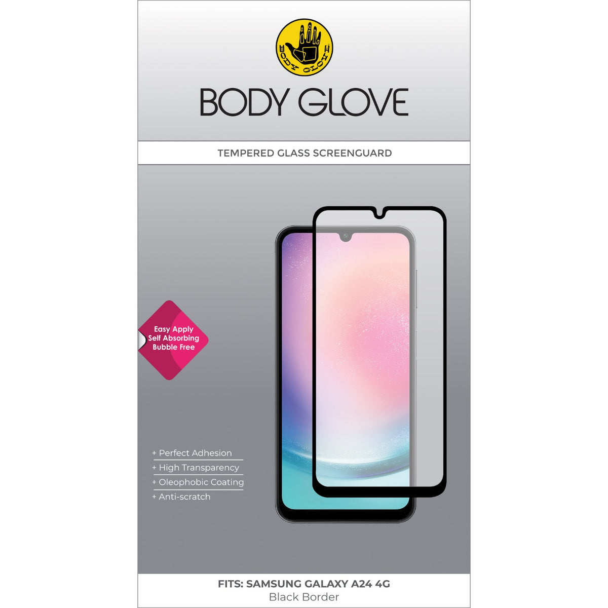 Body Glove Tempered Glass Screen Protector - Samsung Galaxy A25 / A24 - Black Border 4