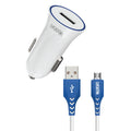 LOOP'D USB Port Car Charger With Micro USB Cable - 10.5W - White