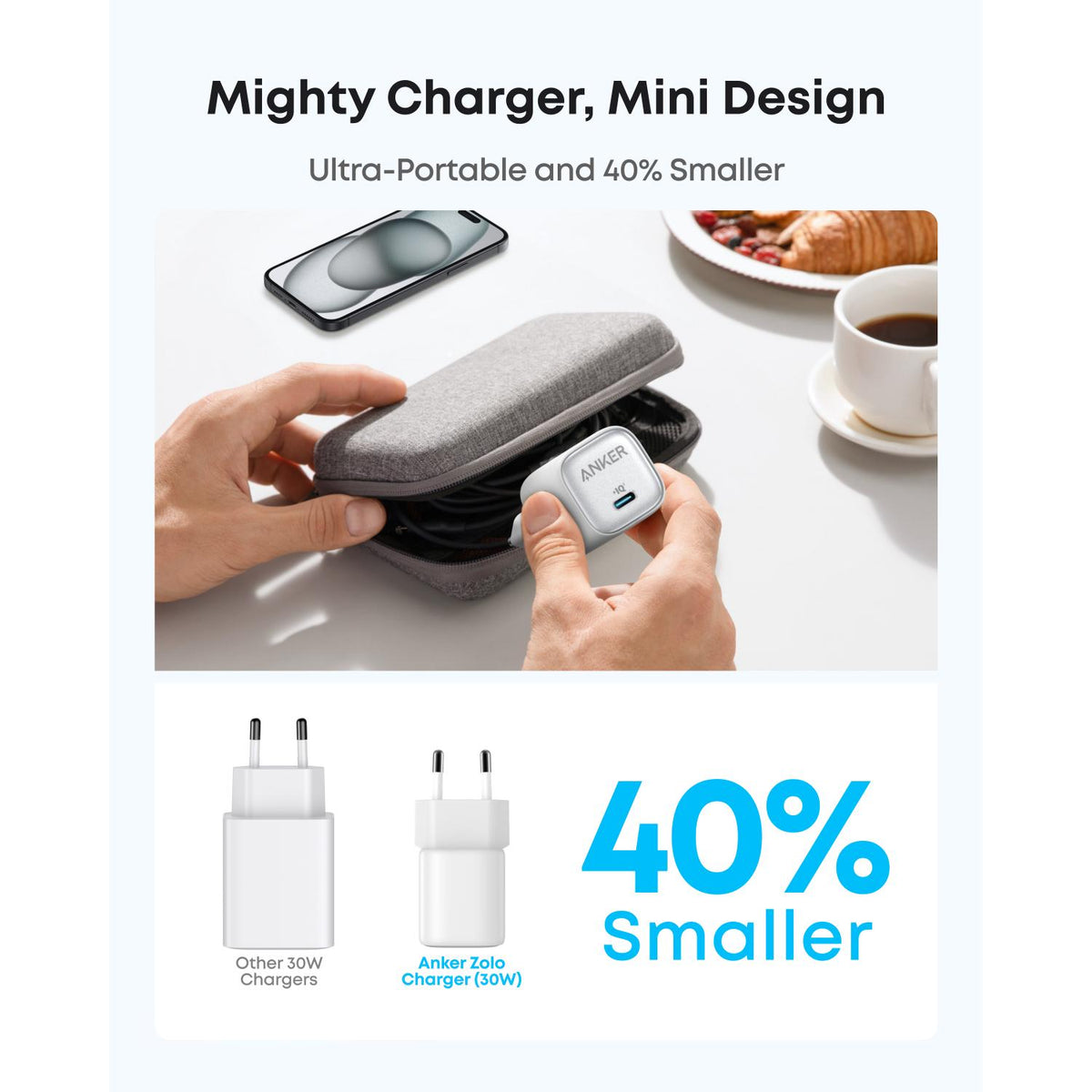 Anker Zolo 30W Compact USB C GaN Charger - White 5