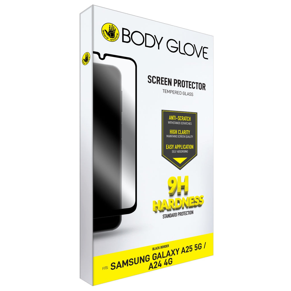 Body Glove Tempered Glass Screen Protector - Samsung Galaxy A25 / A24 - Black Border 10