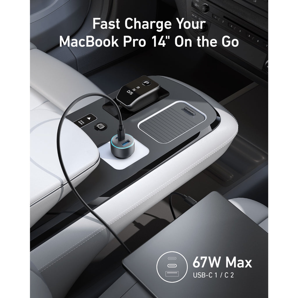 Anker 335 3 Port Car Charger 67W - Black 3